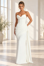Refined Sheath Sweetheart Strapless Lace Up Floor Length Wedding Guest Dress