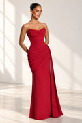 Refined Sheath Sweetheart Strapless Lace Up Floor Length Wedding Guest Dress