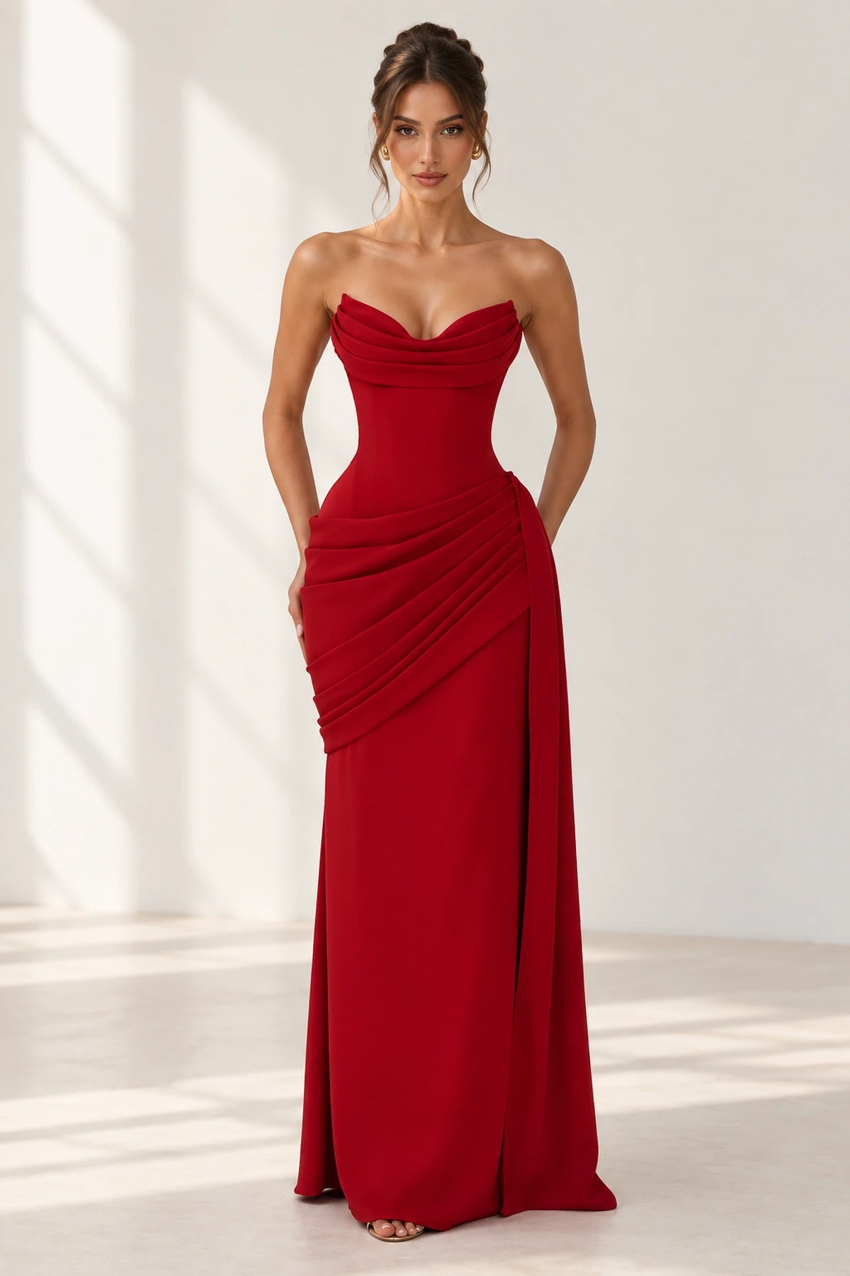 Refined Sheath Sweetheart Strapless Lace Up Floor Length Wedding Guest Dress