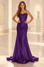 Radiant Mermaid Sweetheart Sleeveless Open Back Floor Length Prom Dress