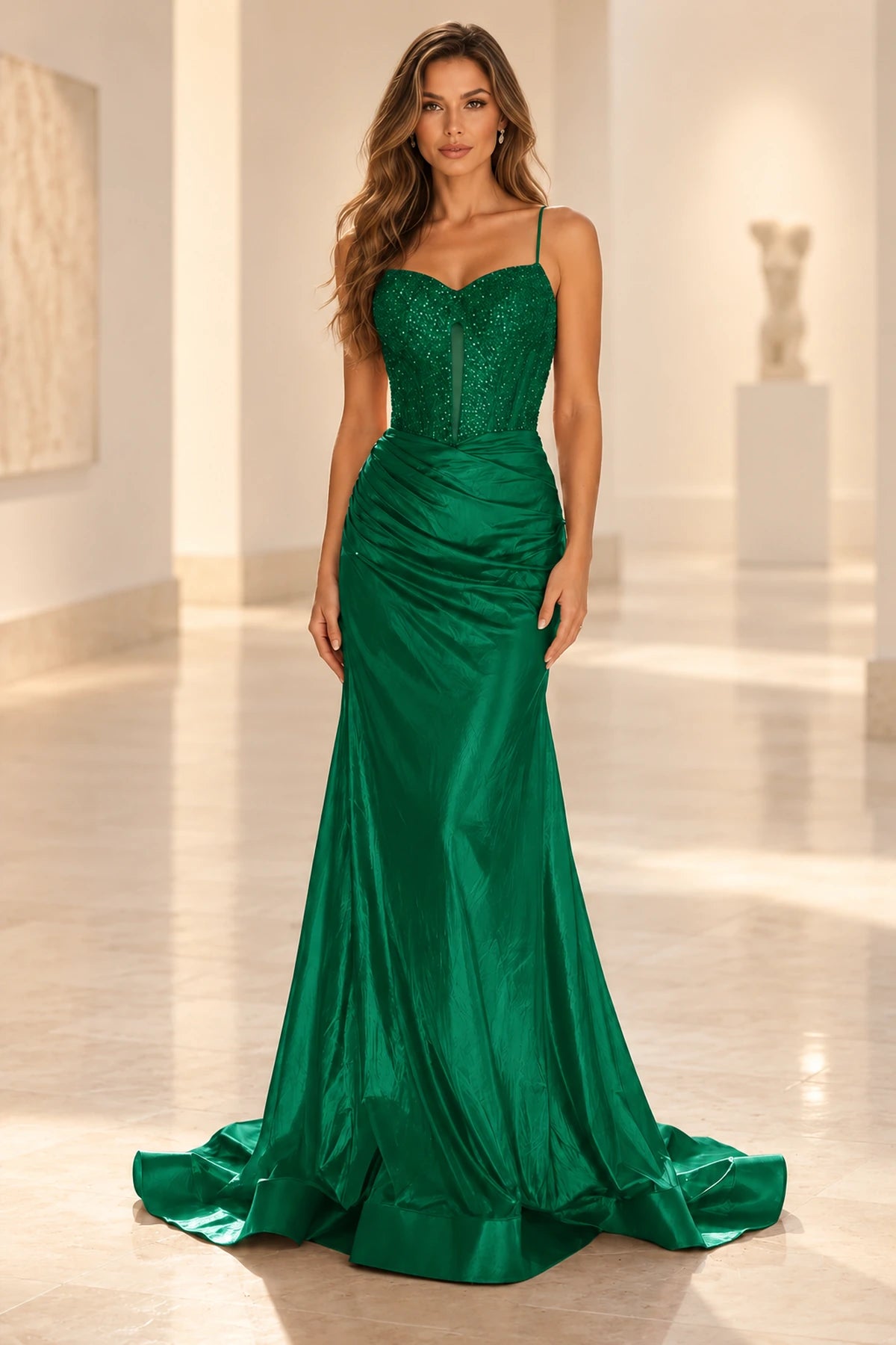 Radiant Mermaid Sweetheart Sleeveless Open Back Floor Length Prom Dress
