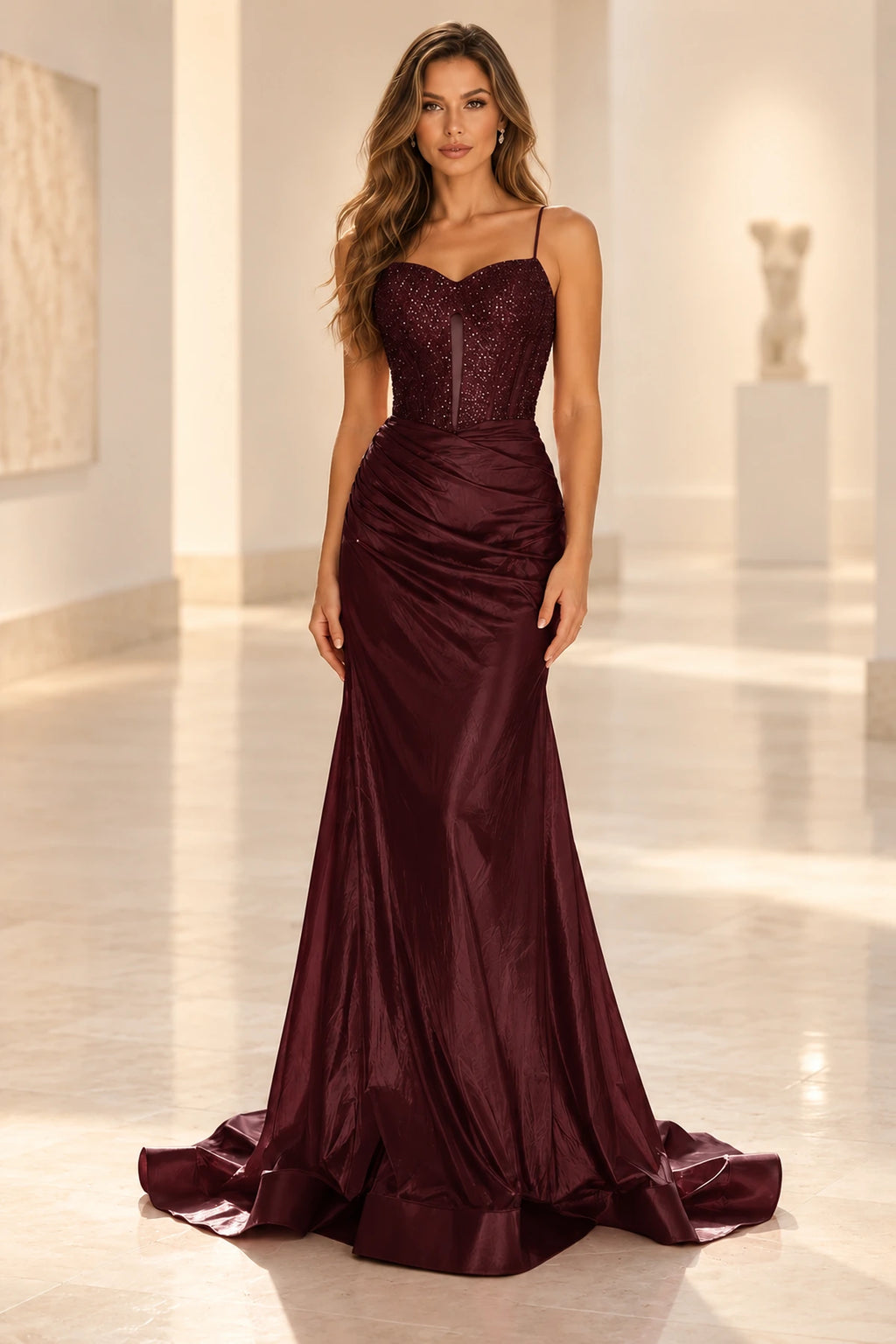 Radiant Mermaid Sweetheart Sleeveless Open Back Floor Length Prom Dress