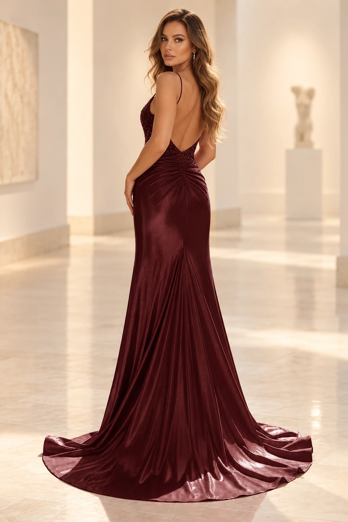 Radiant Mermaid Sweetheart Sleeveless Open Back Floor Length Prom Dress