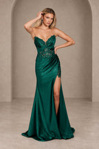 Sophisticated Mermaid Sweetheart Sleeveless Corset Back Floor Length Prom Dress
