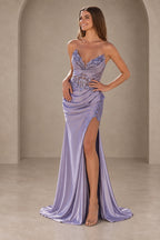 Sophisticated Mermaid Sweetheart Sleeveless Corset Back Floor Length Prom Dress