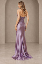 Sophisticated Mermaid Sweetheart Sleeveless Corset Back Floor Length Prom Dress
