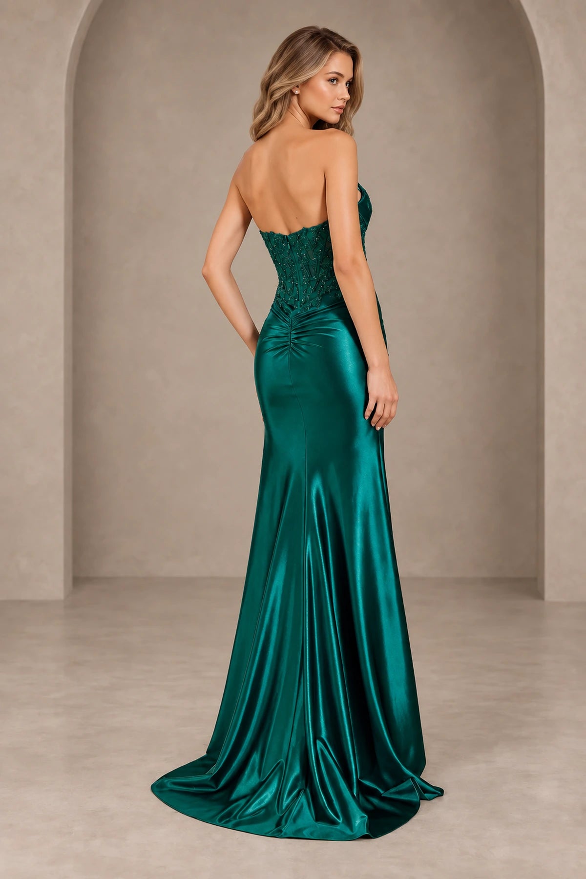 Sophisticated Mermaid Sweetheart Sleeveless Corset Back Floor Length Prom Dress