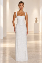 Elegant square neck sequin wedding guest dress by Graceprom