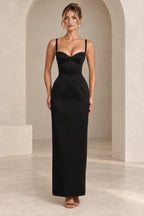 Elegant Column Sweetheart Spaghetti Strap Corset Back Floor Length Wedding Guest Dress