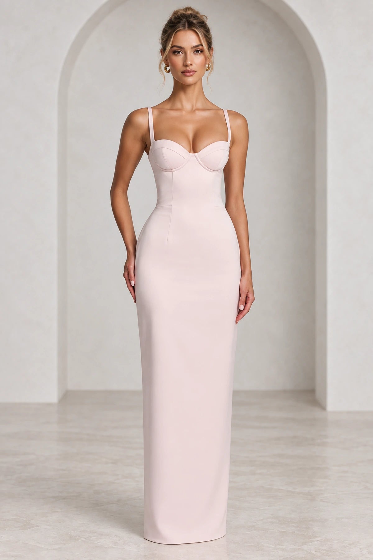 Elegant sweetheart neckline column wedding guest dress by Graceprom