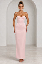 Elegant Column Sweetheart Spaghetti Strap Corset Back Floor Length Wedding Guest Dress