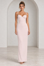 Elegant Column Sweetheart Spaghetti Strap Corset Back Floor Length Wedding Guest Dress