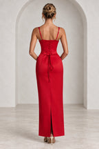 Elegant Column Sweetheart Spaghetti Strap Corset Back Floor Length Wedding Guest Dress