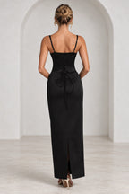 Elegant Column Sweetheart Spaghetti Strap Corset Back Floor Length Wedding Guest Dress