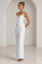 Elegant Column Sweetheart Spaghetti Strap Corset Back Floor Length Wedding Guest Dress