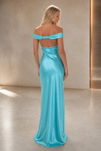 Chic Sheath Sweetheart Off Shoulder Open Back Floor Length Bridesmaid Dress
